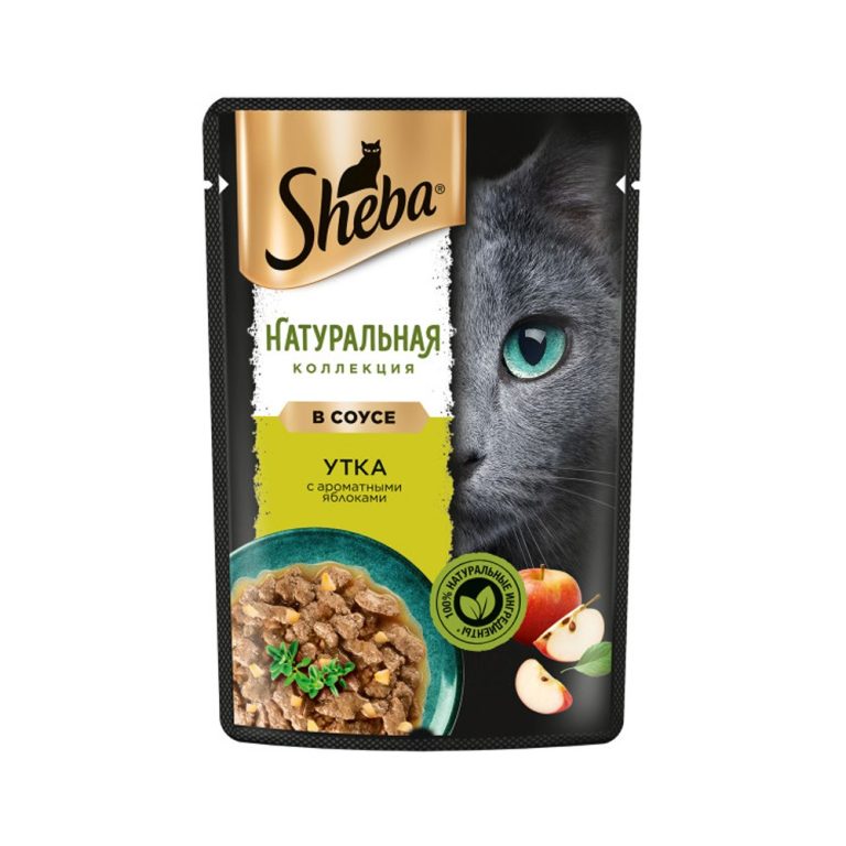 Корм для кошек SHEBA Натуральная Коллекция утка с яблоком рагу пауч 75г Корм для кошек SHEBA Натуральная Коллекция утка с яблоком рагу пауч 75г