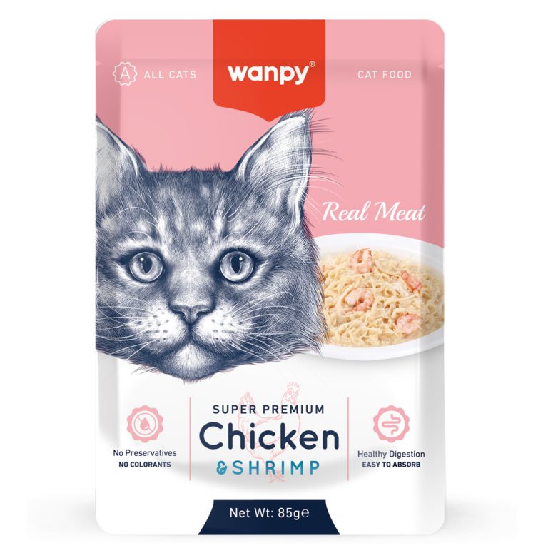 Корм для кошек WANPY Cat курица с креветками пауч 85г Корм для кошек WANPY Cat курица с креветками пауч 85г