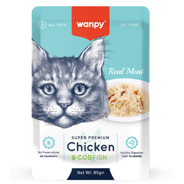 Корм для кошек WANPY Cat курица с треской пауч 85г — цена и наличие Корм для кошек WANPY Cat курица с треской пауч 85г