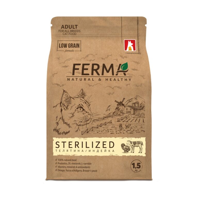 Корм для кошек Зоогурман Ferma Sterilized телятина с индейкой сух. 1,5кг Корм для кошек Зоогурман Ferma Sterilized телятина с индейкой сух. 1,5кг