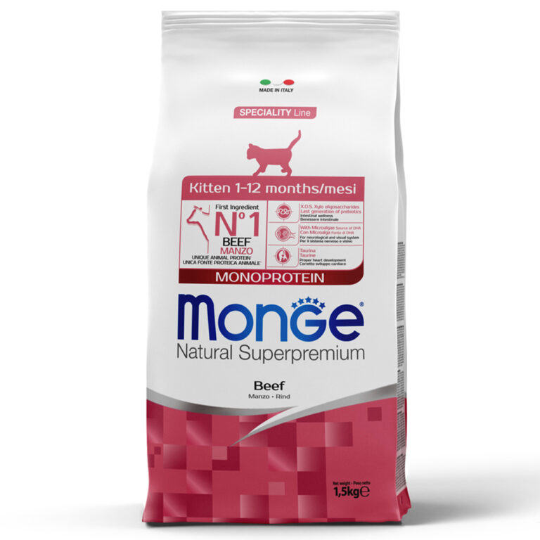 Корм для котят и беременных кошек Monge Cat Speciality Line Monoprotein из говядины сух. 1,5кг — цена и наличие Корм для котят и беременных кошек Monge Cat Speciality Line Monoprotein из говядины сух. 1,5кг