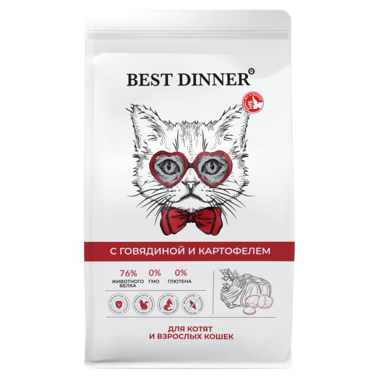 Корм для котят и кошек Best Dinner Говядина с картофелем сух. 400г