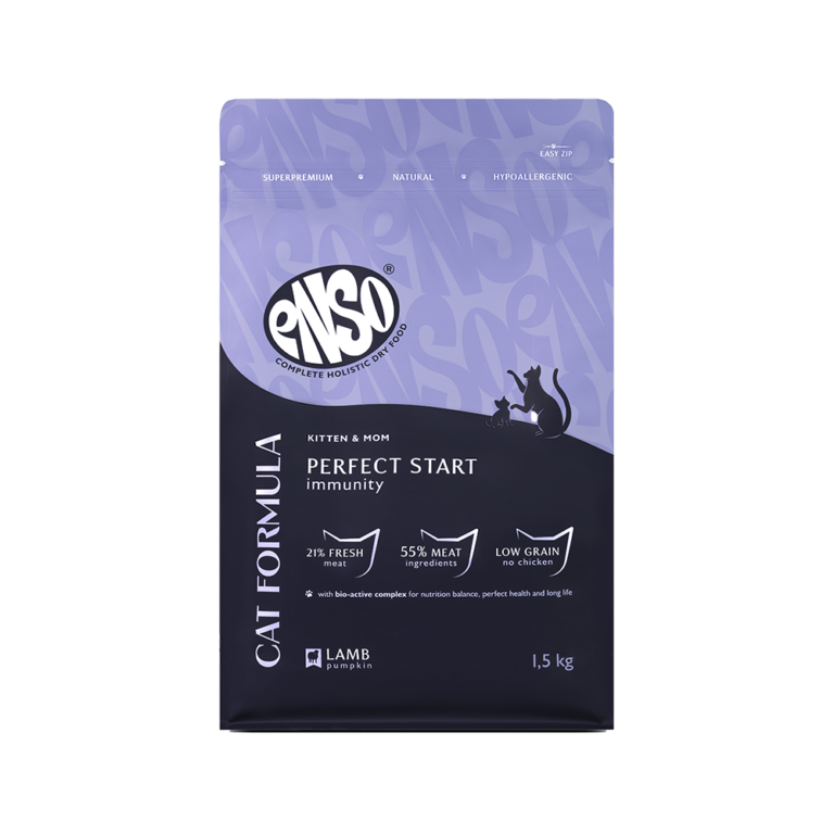 Корм для котят от 1 мес.,берем. и кормящ.кошек ENSO formula Perfect start ягненок с тыквой сух.1,5кг