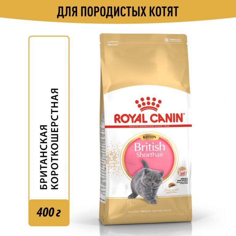 Корм для котят ROYAL CANIN British Shorthair для породы британская короткошёрстная сух. 400г Корм для котят ROYAL CANIN British Shorthair для породы британская короткошёрстная сух. 400г
