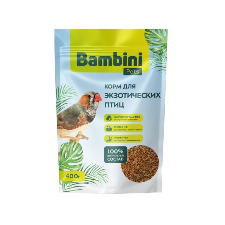 Корм для птиц BAMBINI PETS для экзотических птиц 400г Корм для птиц BAMBINI PETS для экзотических птиц 400г