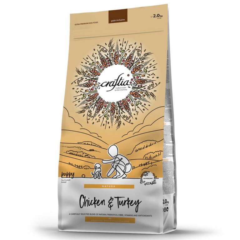 Корм для щенков CRAFTIA Natura для миниатюрных и мелких пород, из курицы и индейки сух. 2кг