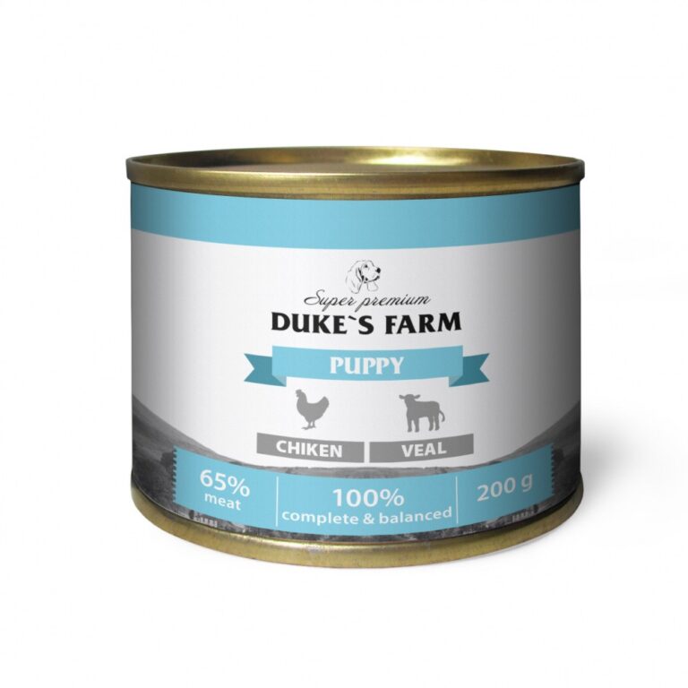 DUKE'S FARM Корм для щенков DUKE’S FARM Паштет из курицы с телятиной банка 200г