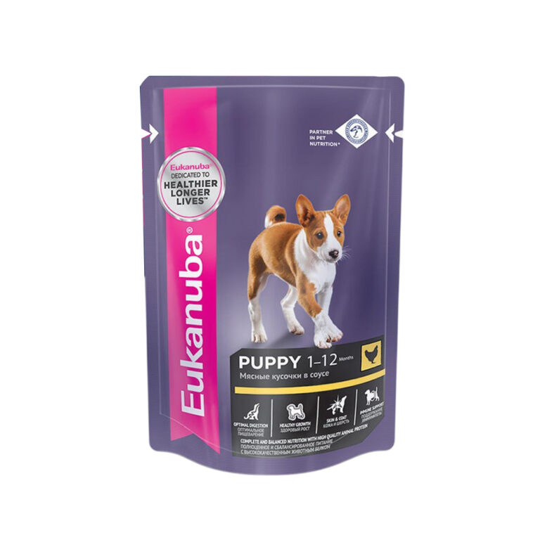 Корм для щенков Eukanuba Puppy курица в соусе пауч 85г