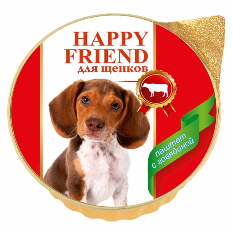 Корм для щенков HAPPY FRIEND Паштет с говядиной банка 125г
