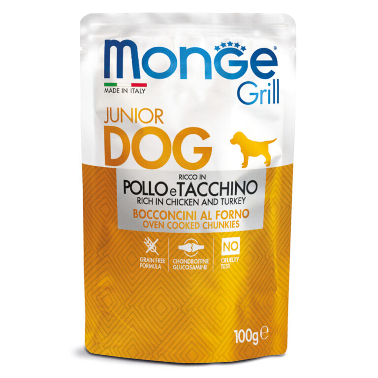 Корм для щенков Monge Dog Grill курица и индейка пауч 100г