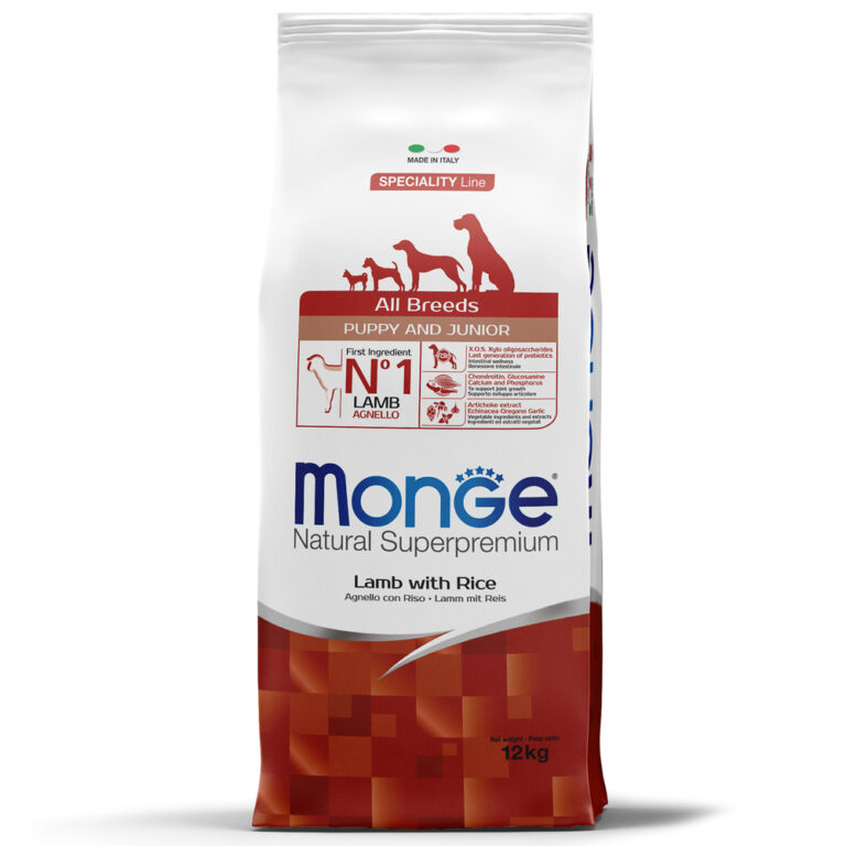 Корм для щенков Monge Dog Speciality для всех пород, ягненок и рис сух. 12кг