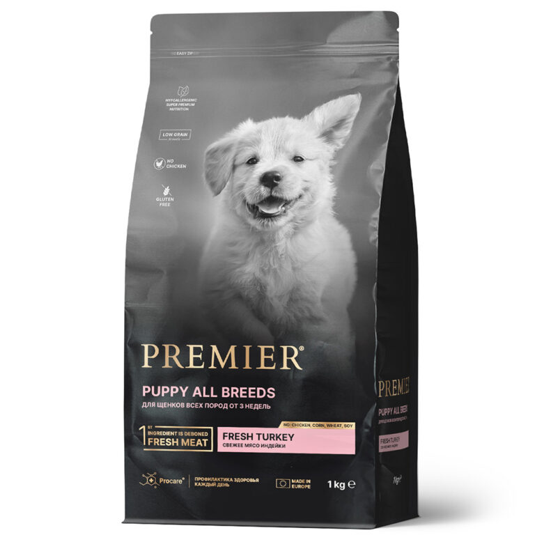 Корм для щенков PREMIER Dog свежее мясо индейки сух.1кг — цена и наличие Корм для щенков PREMIER Dog свежее мясо индейки сух.1кг