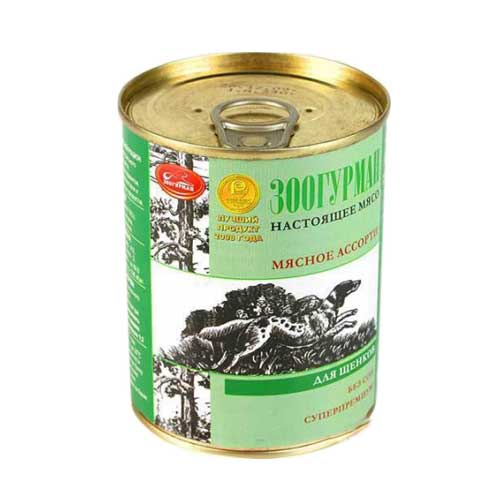 Корм для щенков Зоогурман Мясное ассорти телятина нежная банка 350г