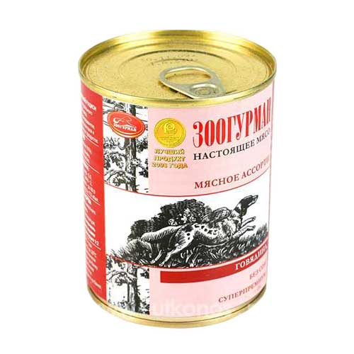 Корм для щенков Зоогурман Вкусные потрошки Говядина, банка 350г