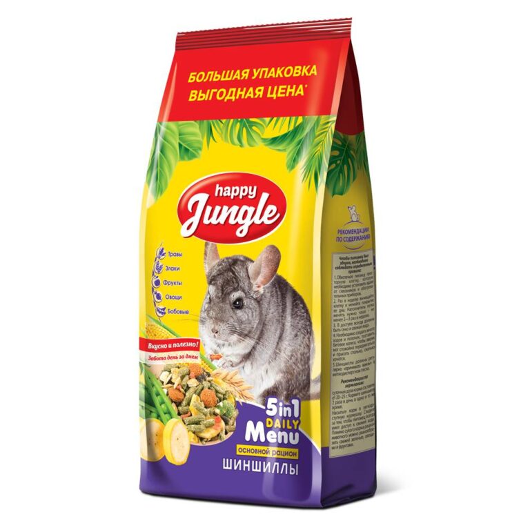 Корм для шиншилл HAPPY JUNGLE 900г