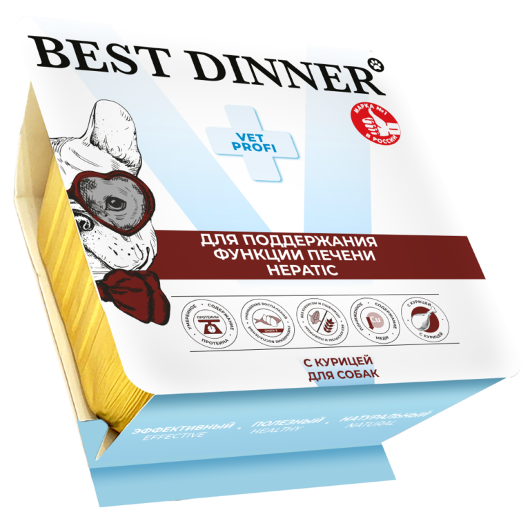 Корм для собак Best Dinner Vet Profi Hepatic для при забол. печени, паштет с курицей ламист. 100г — цена и наличие Корм для собак Best Dinner Vet Profi Hepatic для при забол. печени, паштет с курицей ламист. 100г