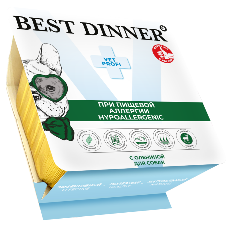 Корм для собак Best Dinner Vet Profi Hypoallergenic при пищ.аллергии, паштет с олениной ламист. 100г