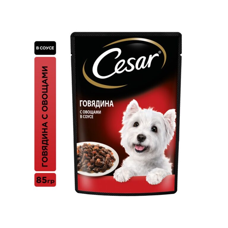 Корм для собак Cesar Говядина с овощами пауч 85г Корм для собак Cesar Говядина с овощами пауч 85г