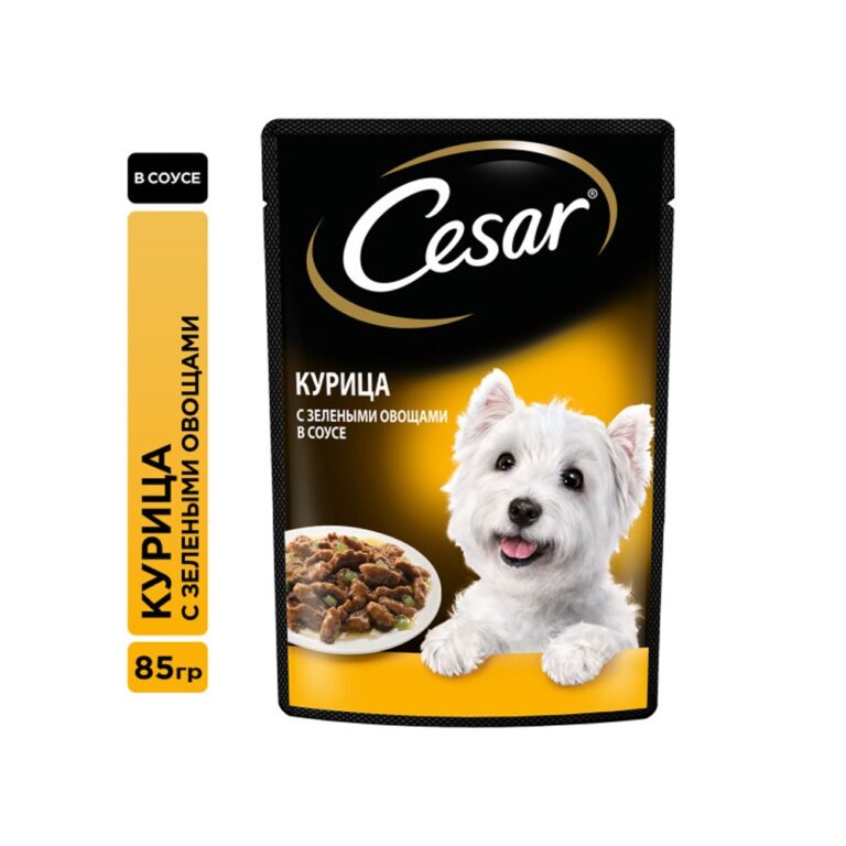 Корм для собак Cesar Курица с зелеными овощами пауч 85г — цена и наличие Корм для собак Cesar Курица с зелеными овощами пауч 85г