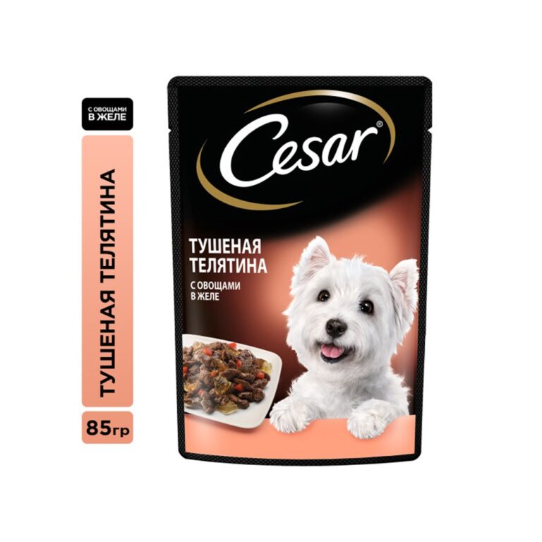 Корм для собак Cesar Тушеная телятина с овощами пауч 85г — цена и наличие Корм для собак Cesar Тушеная телятина с овощами пауч 85г