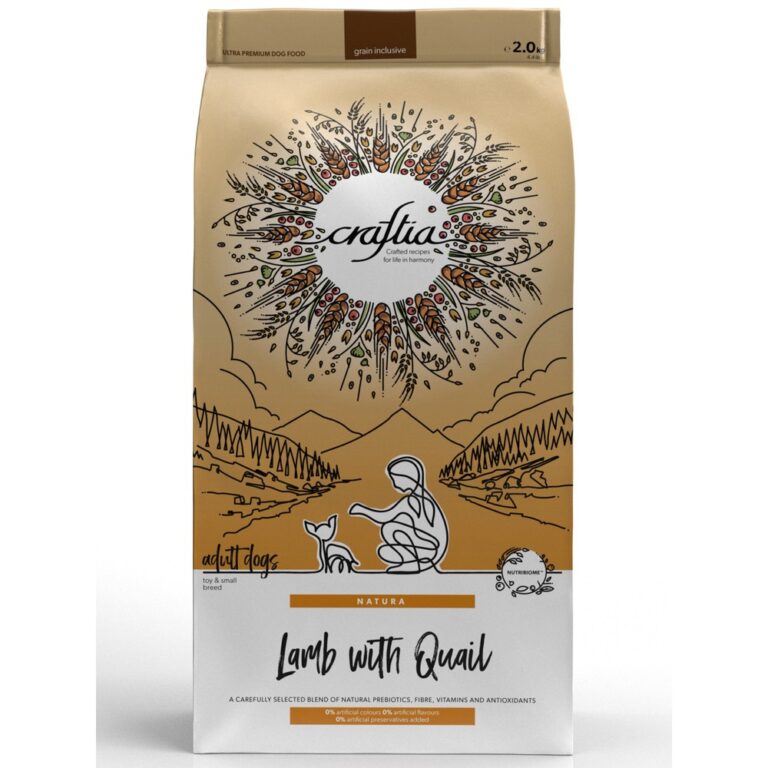Корм для собак CRAFTIA Natura для миниатюрных и мелких пород, ягненок с перепелкой сух. 2кг
