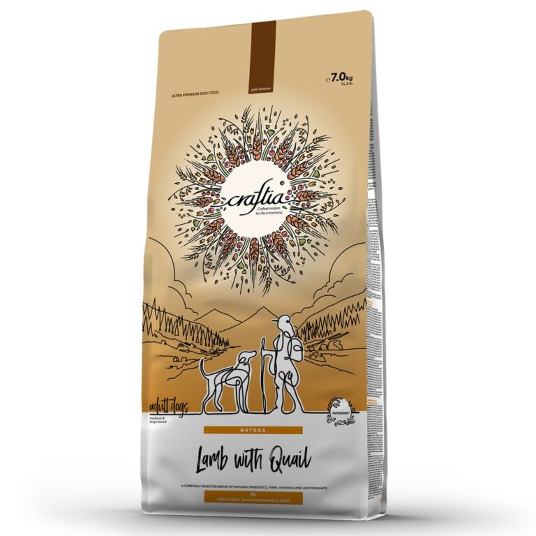 Корм для собак CRAFTIA Natura для средних и крупных пород, из ягненка с перепелкой сух. 7кг Корм для собак CRAFTIA Natura для средних и крупных пород, из ягненка с перепелкой сух. 7кг