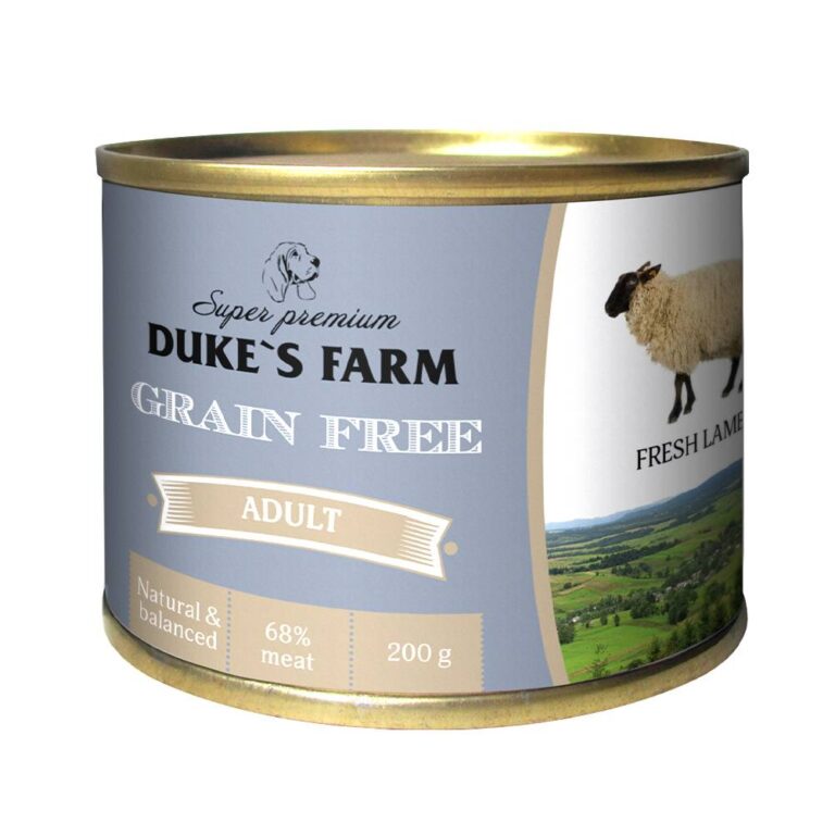 DUKE'S FARM Корм для собак DUKE’S FARM Grain Free беззерновой ягненок, клюква, шпинат банка 200г