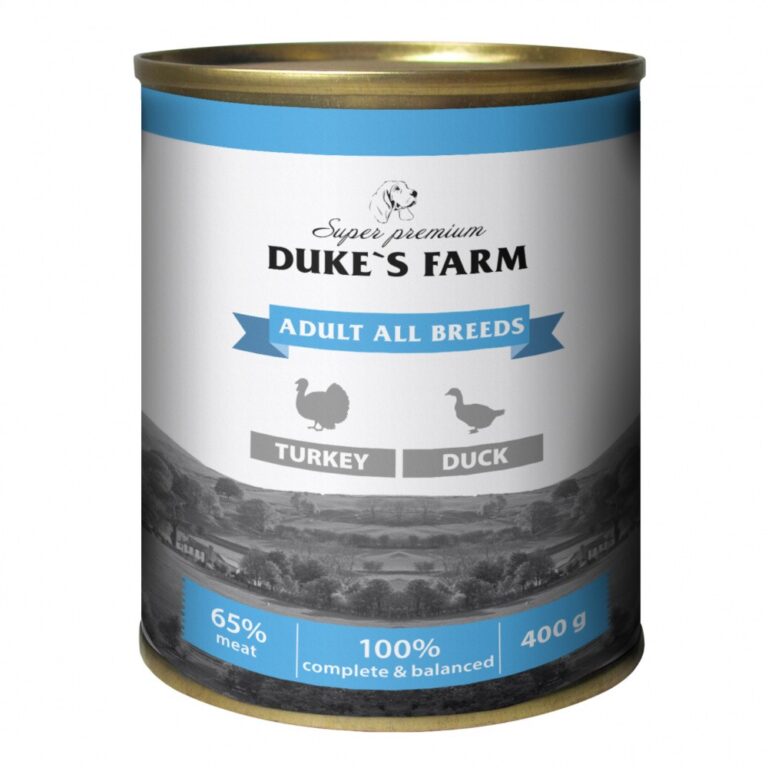 DUKE'S FARM Корм для собак DUKE’S FARM Паштет из индейки с уткой банка 400г