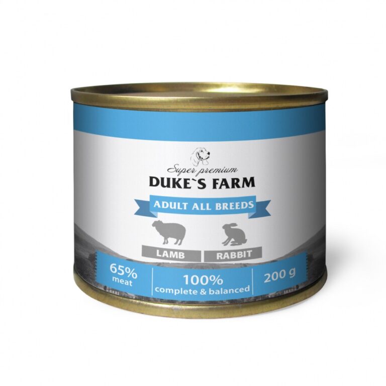 DUKE'S FARM Корм для собак DUKE’S FARM Паштет из ягненка с кроликом банка 200г