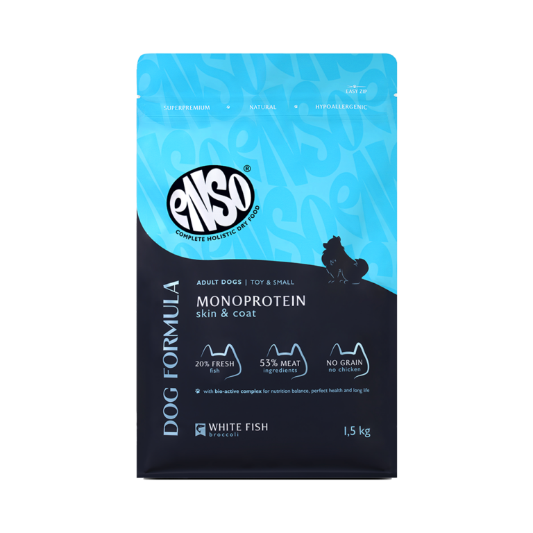 Корм для собак ENSO formula Monoprotein для мелк. и мин.пород, с белой рыбой и брокколи сух. 1,5кг — цена и наличие Корм для собак ENSO formula Monoprotein для мелк. и мин.пород, с белой рыбой и брокколи сух. 1,5кг