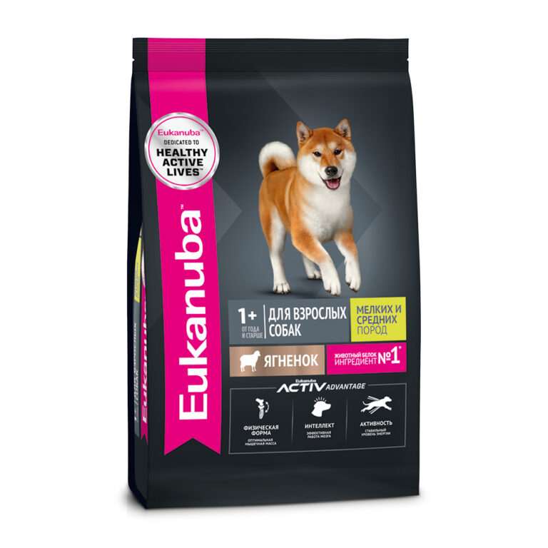 Корм для собак Eukanuba для мелких и средних пород, ягненок сух. 800г — цена и наличие Корм для собак Eukanuba для мелких и средних пород, ягненок сух. 800г