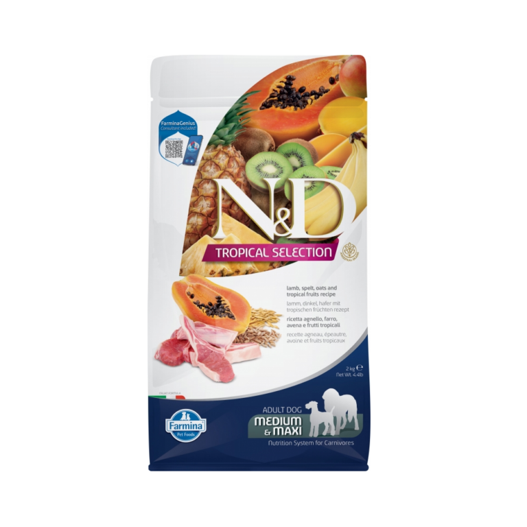 Корм для собак Farmina N&D Tropical Selection Dog для средних и крупных пород, ягненок сух. 2 кг Корм для собак Farmina N&D Tropical Selection Dog для средних и крупных пород, ягненок сух. 2 кг