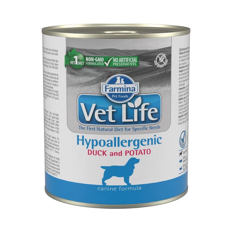 Корм для собак Farmina Vet Life Hypoallergenic при аллергиях, утка с картофелем паштет банка 300г — цена и наличие Корм для собак Farmina Vet Life Hypoallergenic при аллергиях, утка с картофелем паштет банка 300г