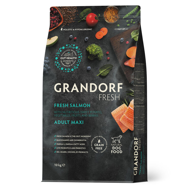 Корм для собак GRANDORF FRESH Dog для крупных пород, филе лосося с бататом сух. 10кг — цена и наличие Корм для собак GRANDORF FRESH Dog для крупных пород, филе лосося с бататом сух. 10кг
