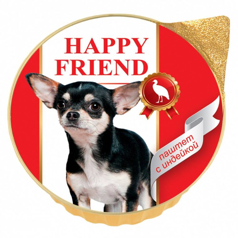 Корм для собак HAPPY FRIEND Паштет с индейкой банка 125г Корм для собак HAPPY FRIEND Паштет с индейкой банка 125г