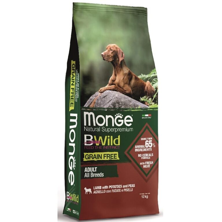 Корм для собак Monge BWild Grain Free беззерновой мясо ягненка с картофелем и горохом сух. 12кг — цена и наличие Корм для собак Monge BWild Grain Free беззерновой мясо ягненка с картофелем и горохом сух. 12кг