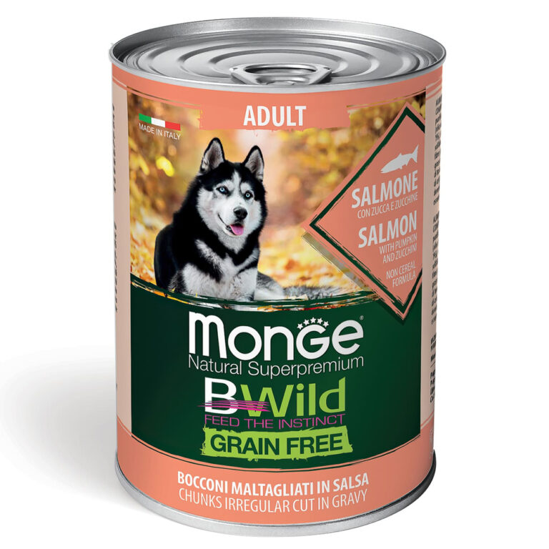 Корм для собак Monge Dog BWild Grain Free лосось с тыквой и кабачками банка 400г