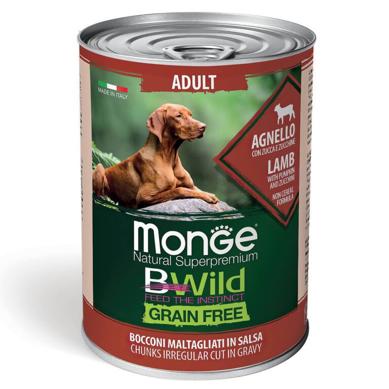 Корм для собак Monge Dog BWild Grain Free ягненок с тыквой и кабачками банка 400г