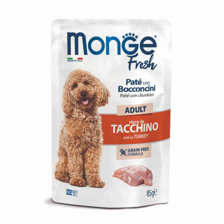 Корм для собак Monge Dog Fresh паштет с кусочками индейки пауч 85г — цена и наличие Корм для собак Monge Dog Fresh паштет с кусочками индейки пауч 85г
