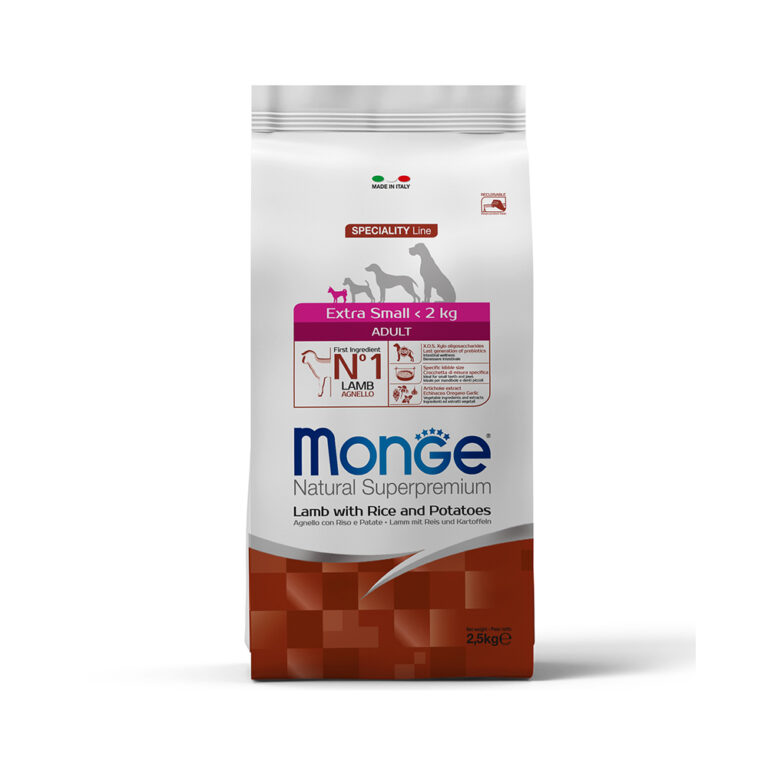 Корм для собак Monge Dog Speciality Extra Small для миниатюр.пород ягненок, рис, картофель сух.2,5кг