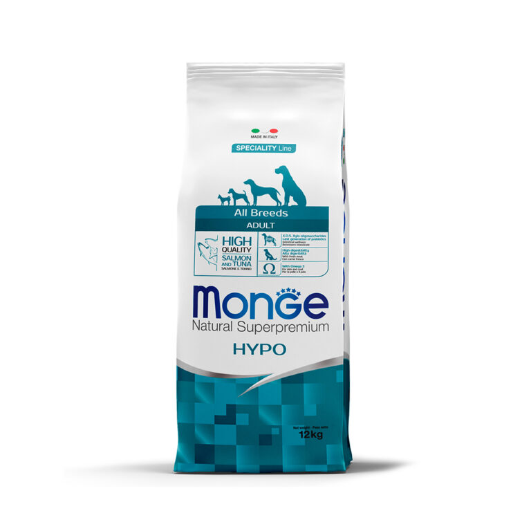 Корм для собак Monge Dog Speciality Hypoallergenic гипоаллергенный, лосось, тунец сух. 12кг Корм для собак Monge Dog Speciality Hypoallergenic гипоаллергенный, лосось, тунец сух. 12кг