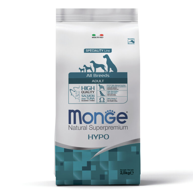 Корм для собак Monge Dog Speciality Hypoallergenic гипоаллергенный, лосось, тунец сух. 2,5кг