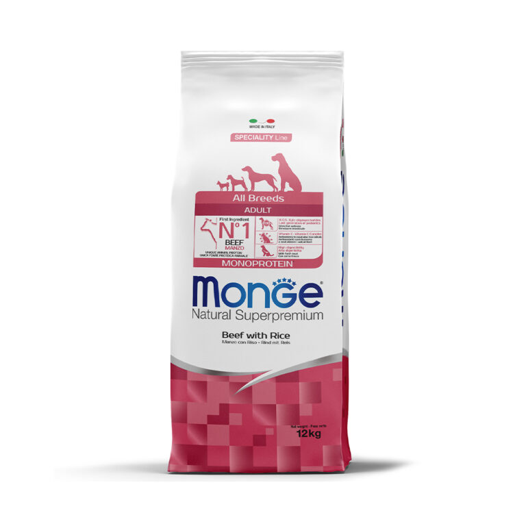 Корм для собак Monge Dog Speciality Line Monoprotein из говядины с рисом сух. 12кг