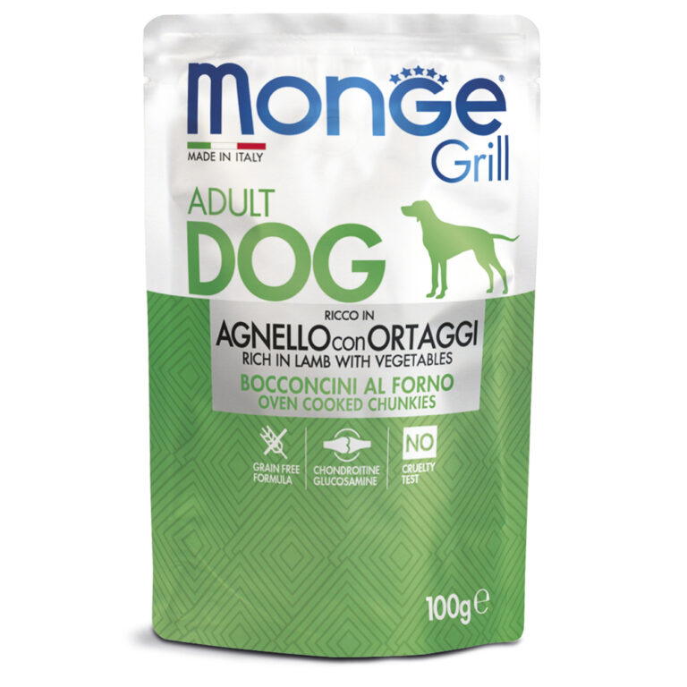 Корм для собак Monge Grill Pouch ягненок, овощи конс. 100г