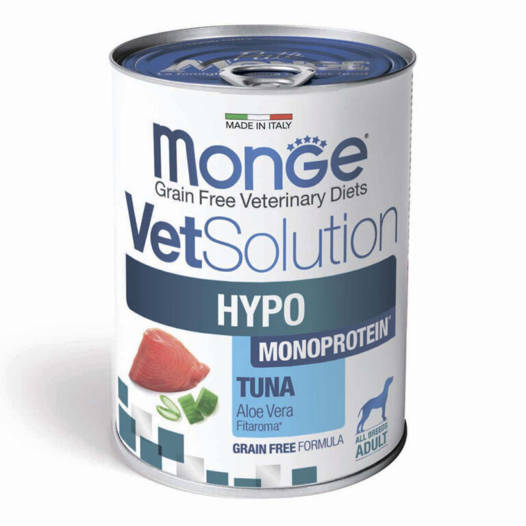 Корм для собак Monge VetSolution Dog Hypo Monoprotein Tuna при пищ.непереносимости, тунец банка 400г — цена и наличие Корм для собак Monge VetSolution Dog Hypo Monoprotein Tuna при пищ.непереносимости, тунец банка 400г
