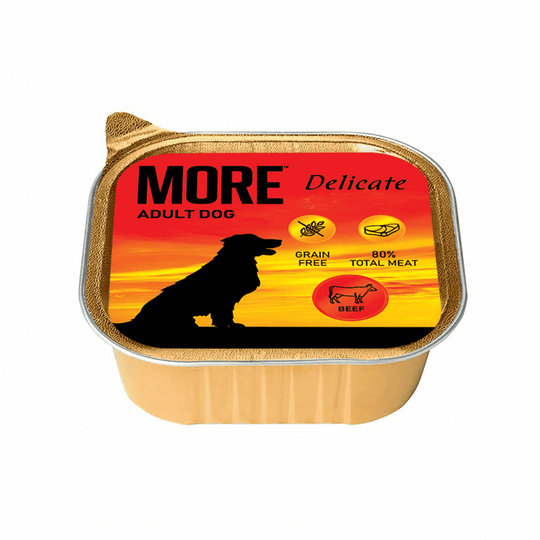 Корм для собак MORE Delicate паштет с говядиной ламист. 100г
