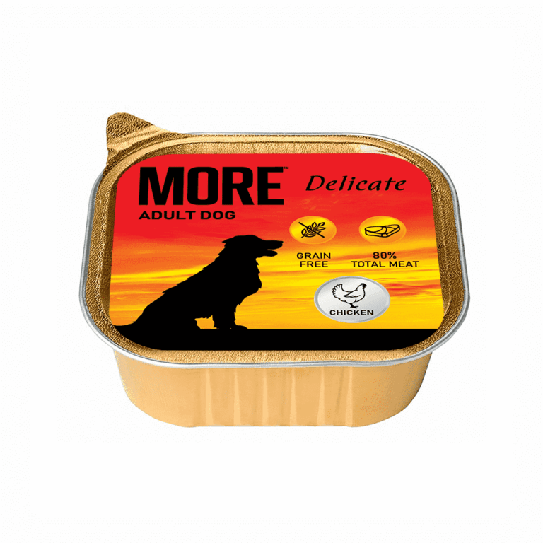 Корм для собак MORE Delicate паштет с курицей ламист. 100г Корм для собак MORE Delicate паштет с курицей ламист. 100г