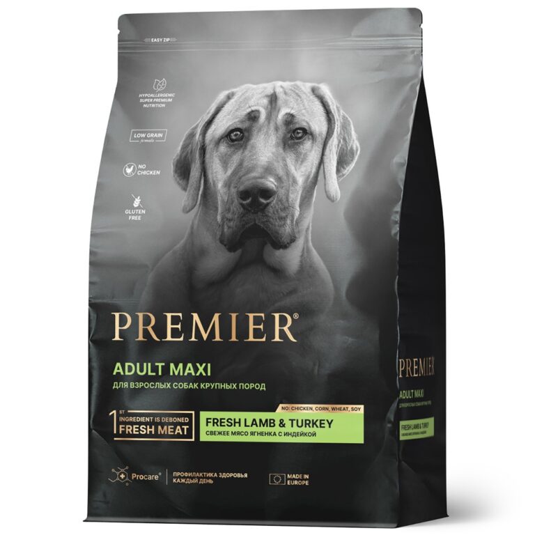 Корм для собак PREMIER Dog для крупных пород, свежее мясо ягненка с индейкой сух.3кг — цена и наличие Корм для собак PREMIER Dog для крупных пород, свежее мясо ягненка с индейкой сух.3кг
