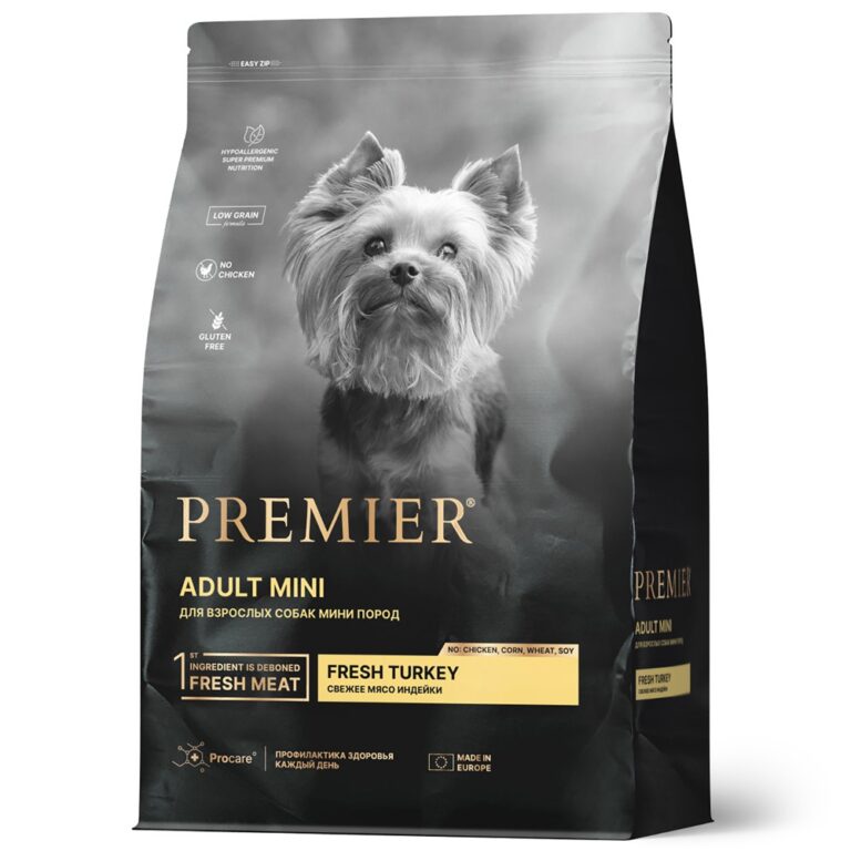 Корм для собак PREMIER Dog для мелких пород, свежее мясо индейки сух.1кг