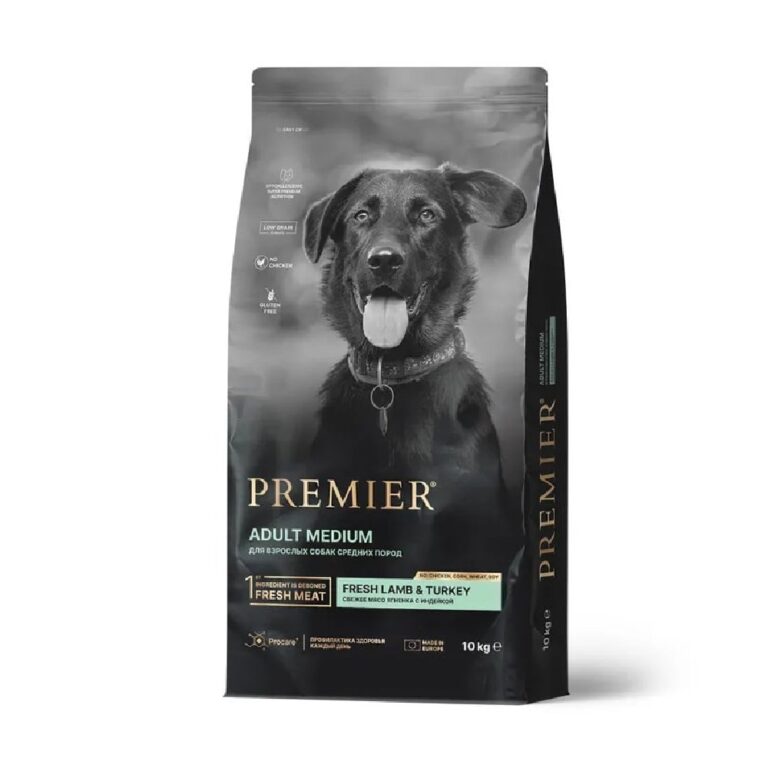 Корм для собак PREMIER Dog для средних пород, свежее мясо ягненка с индейкой сух. 10кг — цена и наличие Корм для собак PREMIER Dog для средних пород, свежее мясо ягненка с индейкой сух. 10кг